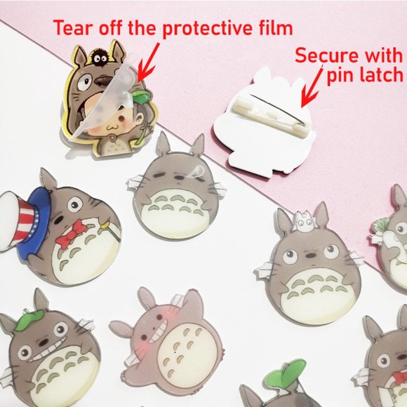 15 PINS! My Neighbor Totoro Badge Japanese Anime Studio Ghibli Acrylic Brooches - Picture 2 of 8